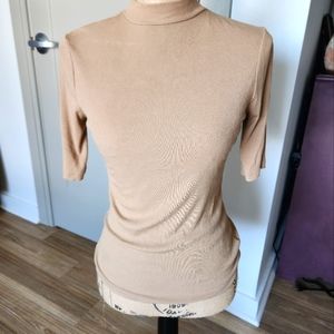 Tan mock neck top